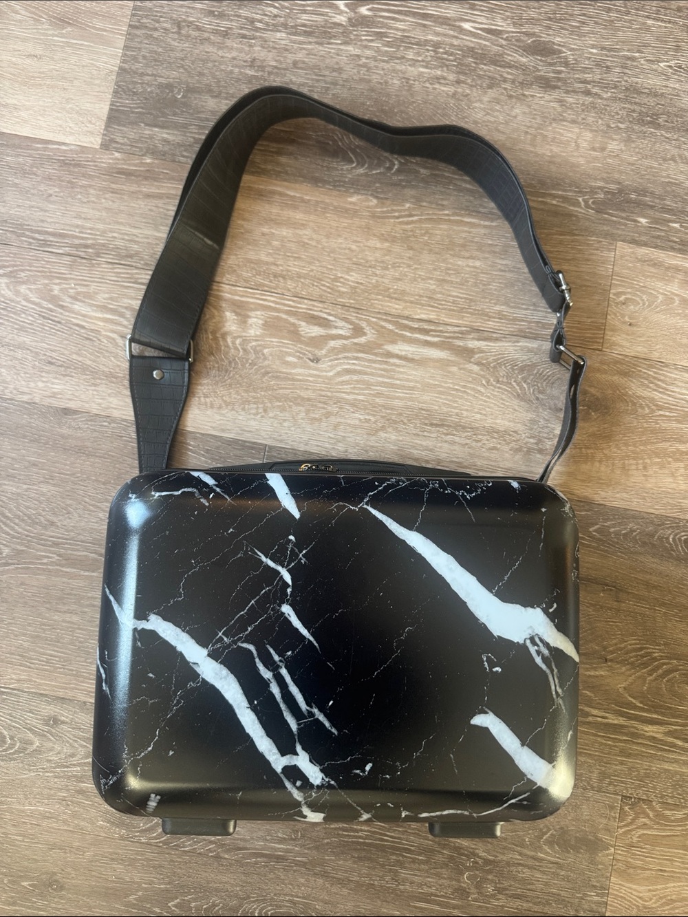 Calpak Vanity Case Midnight Marble Black Hard Shell Travel Cosmetic